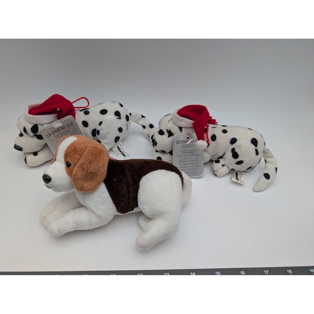 Stuffins‎ Plush Dog Lumpys Gang Christmas Dalmatians Beagle 1997 Lot of 3
